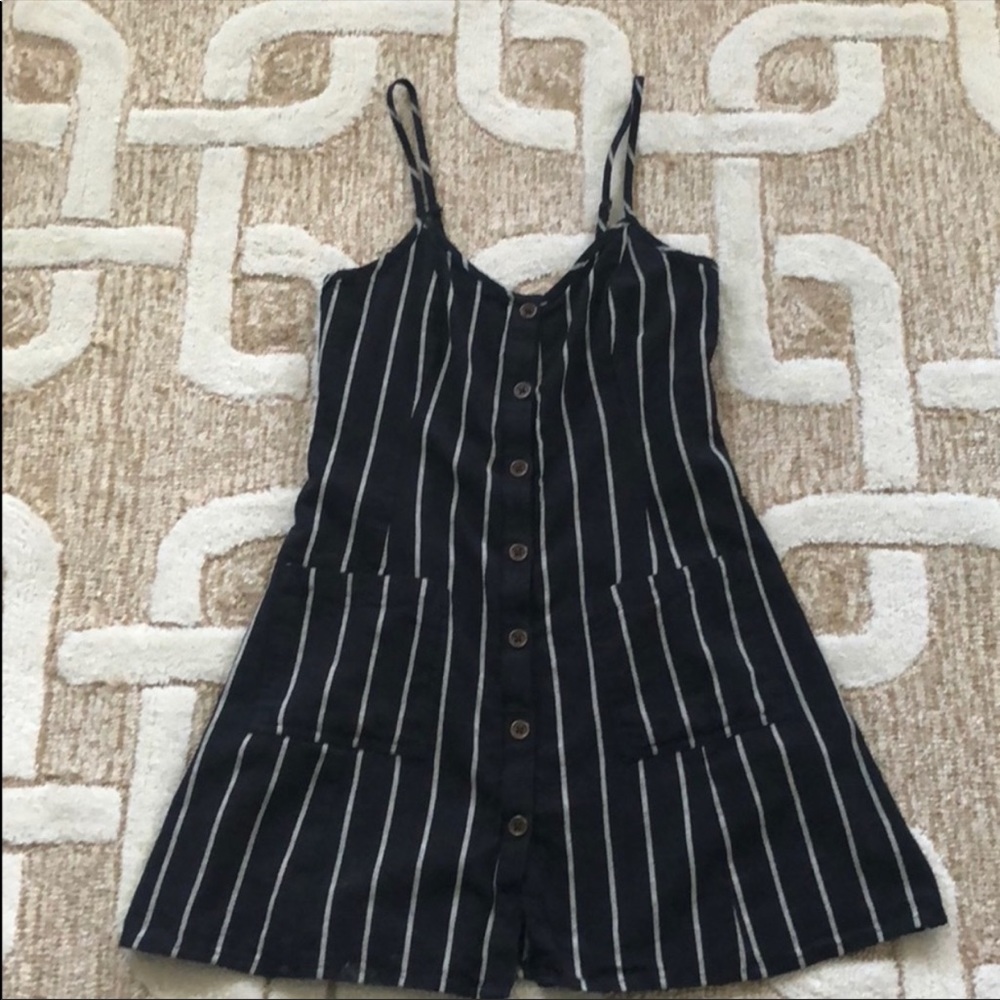 BILLABONG BLACK STRIPED DRESS - Picture 3 of 5